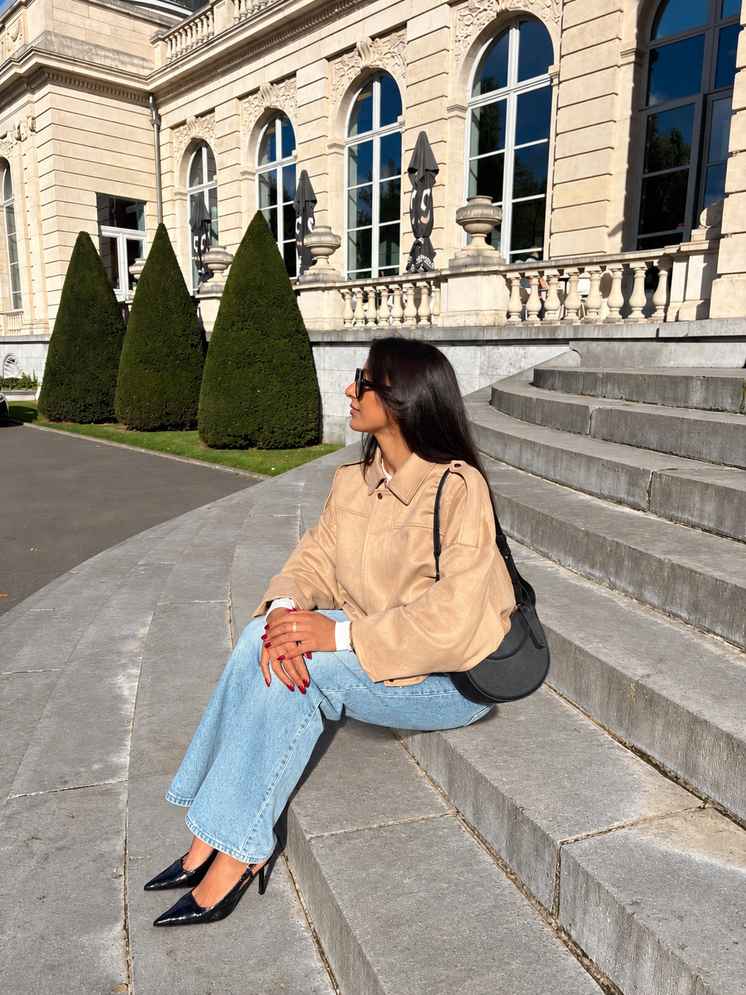 Suede Bomber Jas - Beige